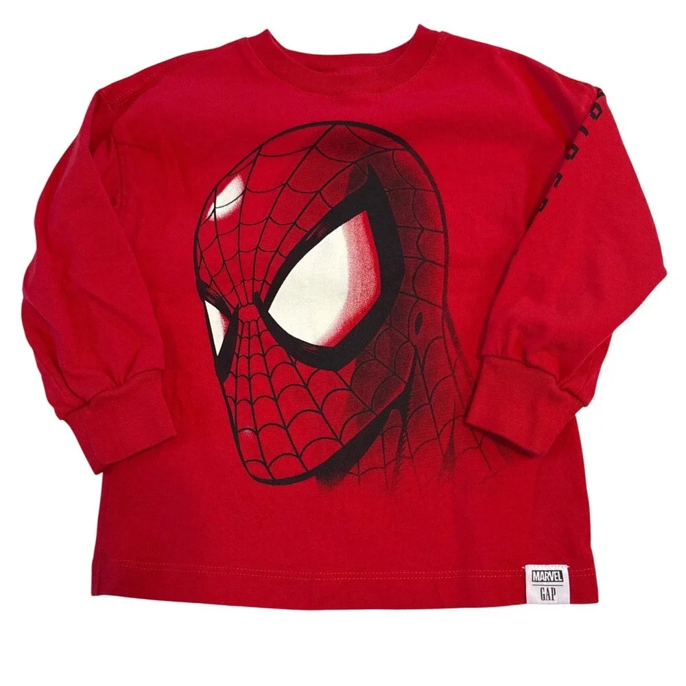 Baby Gap Red Marvel Spider Man‎ Long Sleeve T Shirt Top 2T Toddler Spiderman